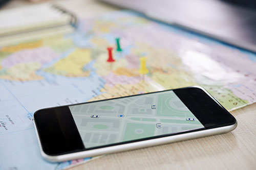 map on a mobile phone
